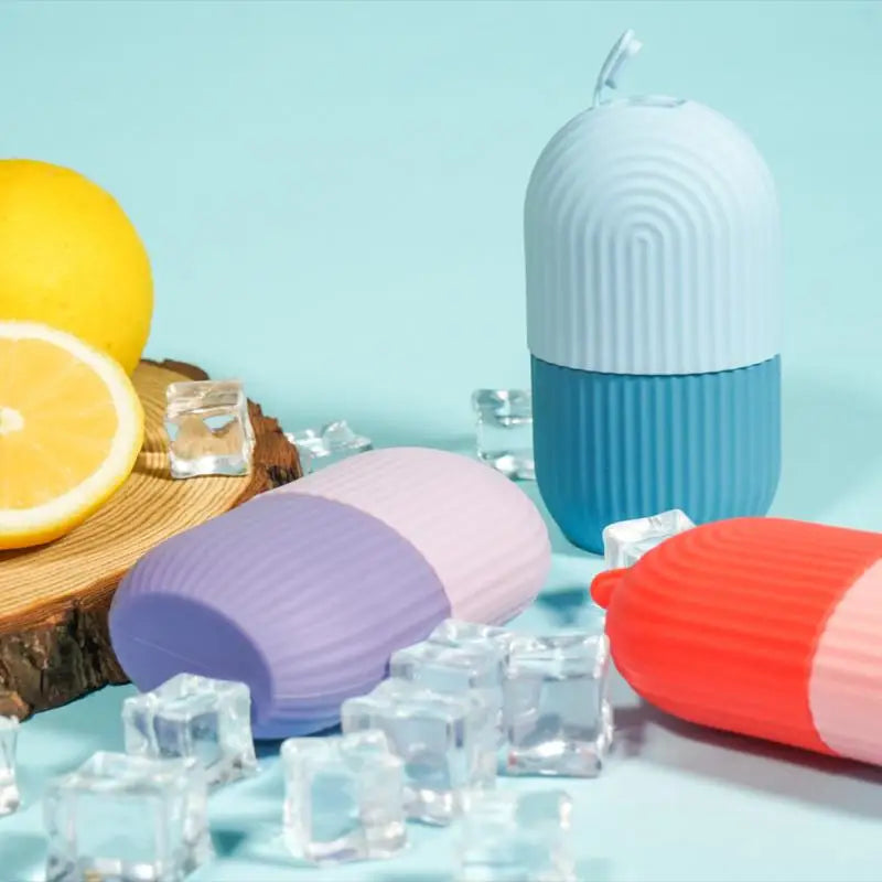 Silicone Cube Tray & Facial Ice Roller – Erfrischende Gesichts-Massage