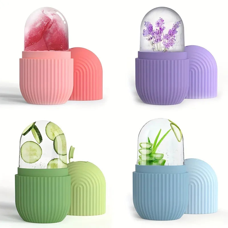 Silicone Cube Tray & Facial Ice Roller – Erfrischende Gesichts-Massage